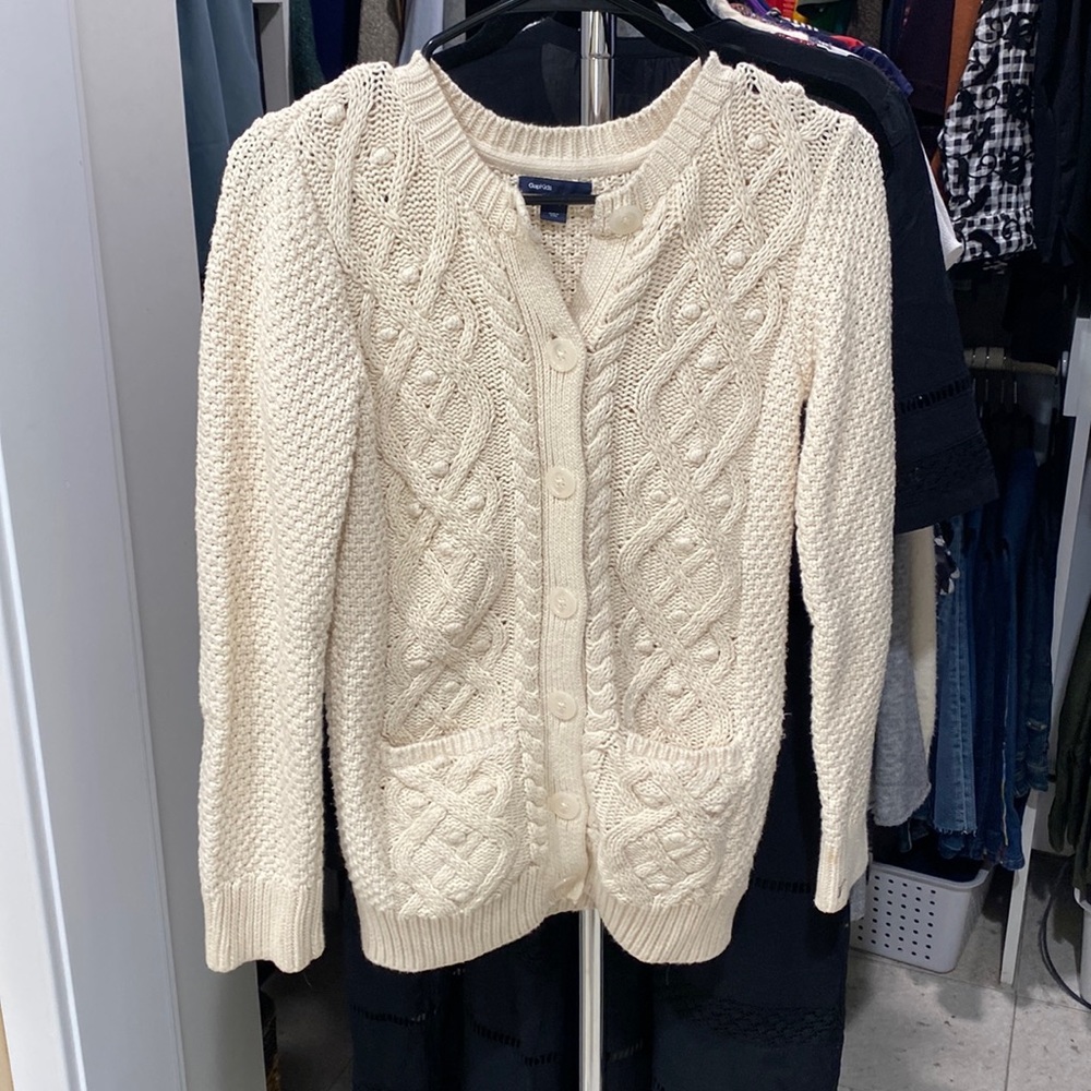 Gap kids cotton cable cardigan